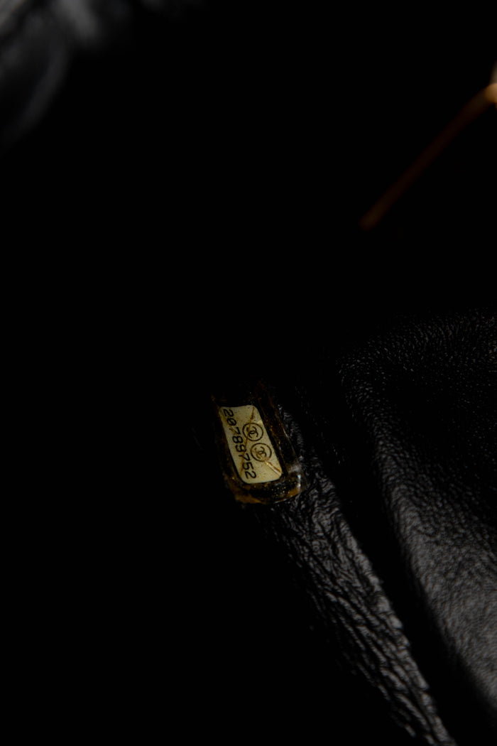 RARE Chanel Black Aged Calfskin Coin Medallion Medium Single Flap Shoulder Bag