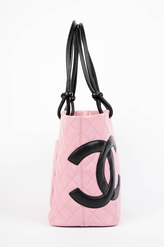 2000s Chanel Pink Rue Cambon Lambskin Leather Large Tote Bag