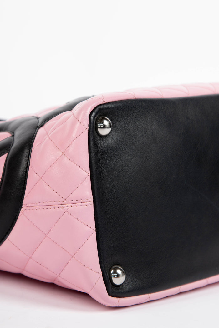 2000s Chanel Pink Rue Cambon Lambskin Leather Large Tote Bag