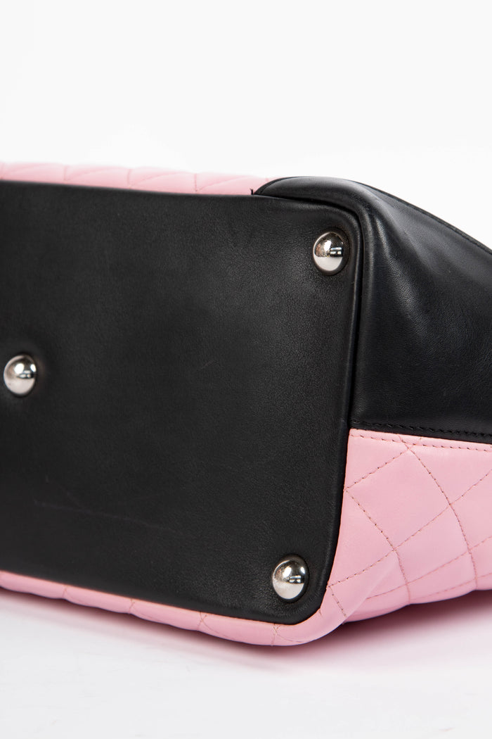 2000s Chanel Pink Rue Cambon Lambskin Leather Large Tote Bag