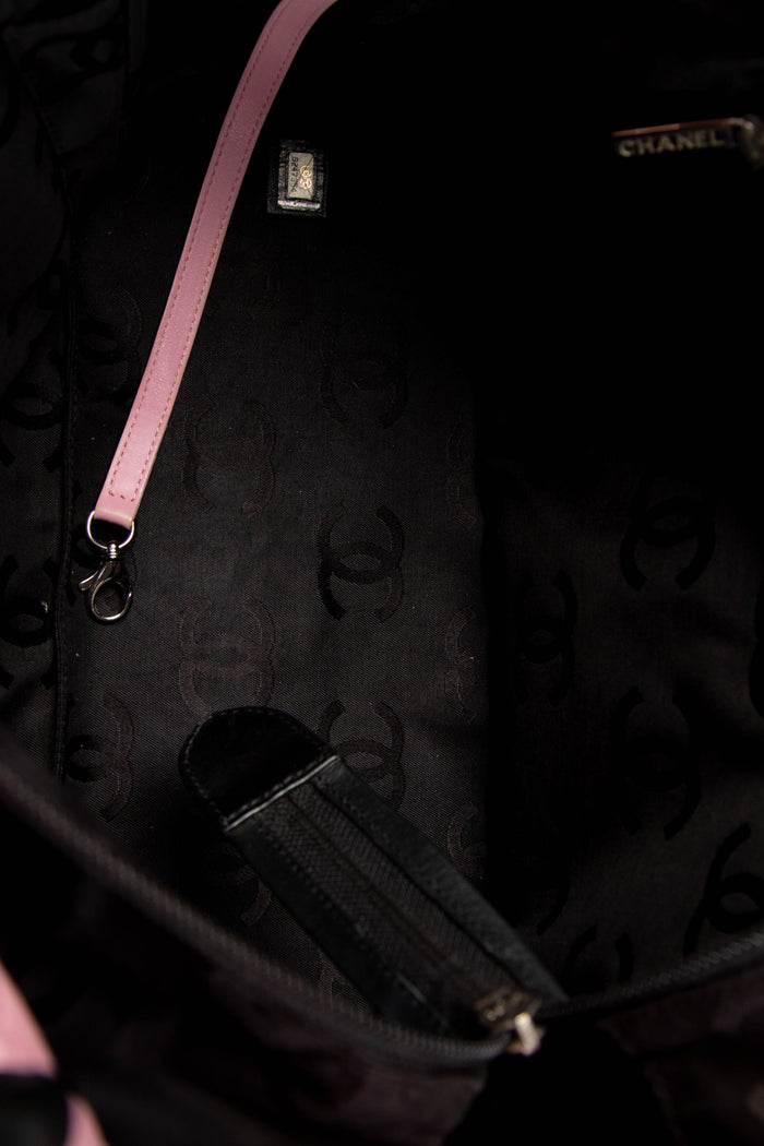 2000s Chanel Pink Rue Cambon Lambskin Leather Large Tote Bag
