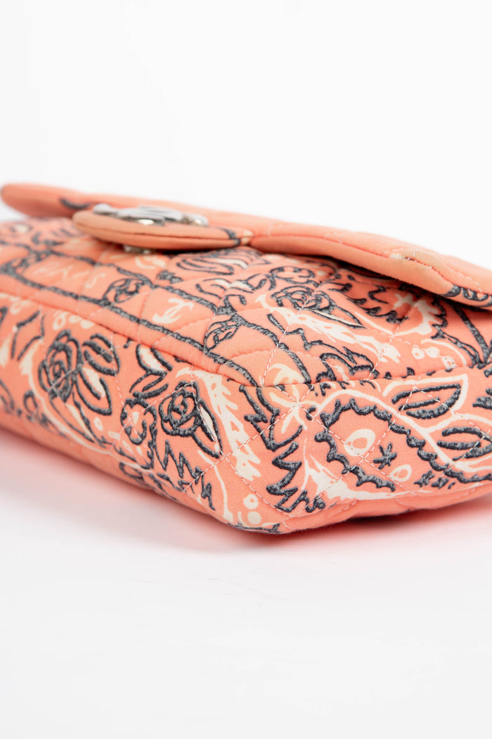 2000s Chanel Pink Bandana Print Single Flap Shoulder Bag
