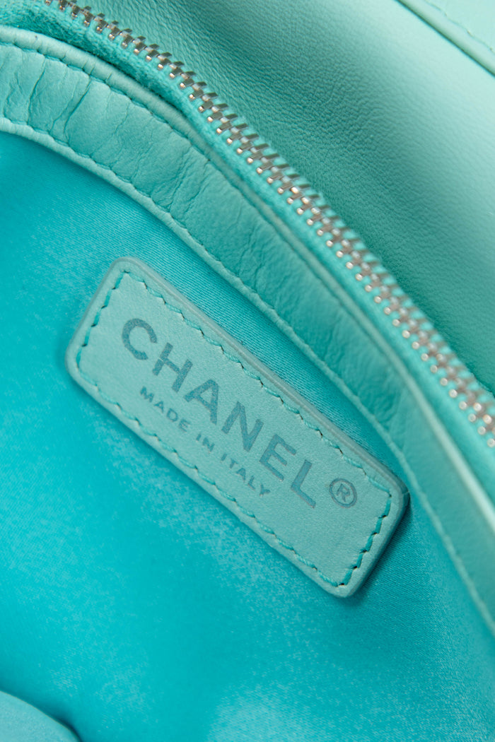 2010s Chanel Blue Python Leather Ultimate Stitch Single Flap Shoulder Bag