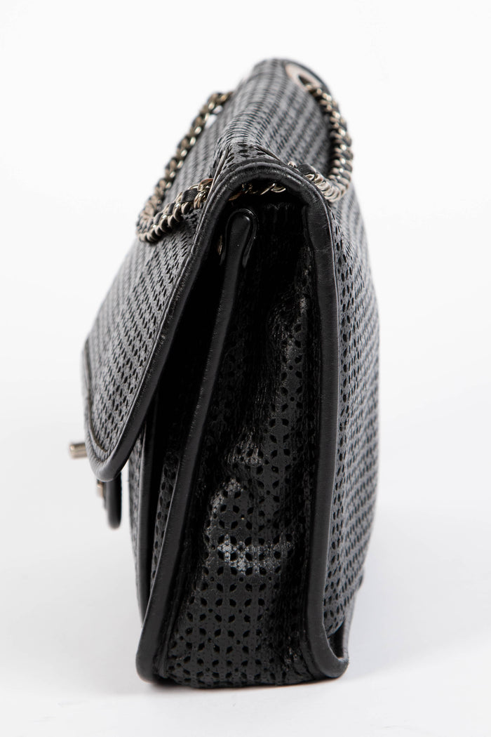 2010s Chanel Black Up in the Air Perforated Shoulder Bag