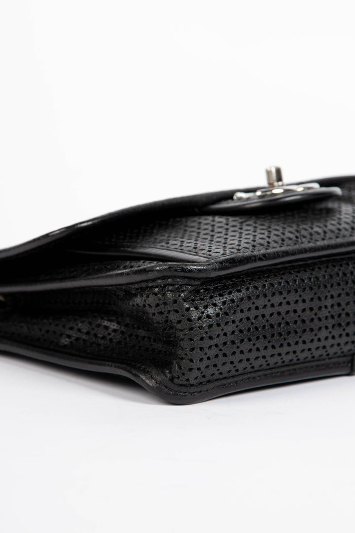 2010s Chanel Black Up in the Air Perforated Shoulder Bag