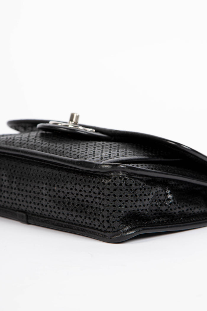2010s Chanel Black Up in the Air Perforated Shoulder Bag