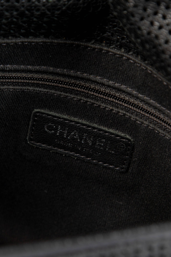 2010s Chanel Black Up in the Air Perforated Shoulder Bag