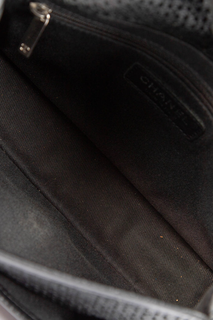 2010s Chanel Black Up in the Air Perforated Shoulder Bag