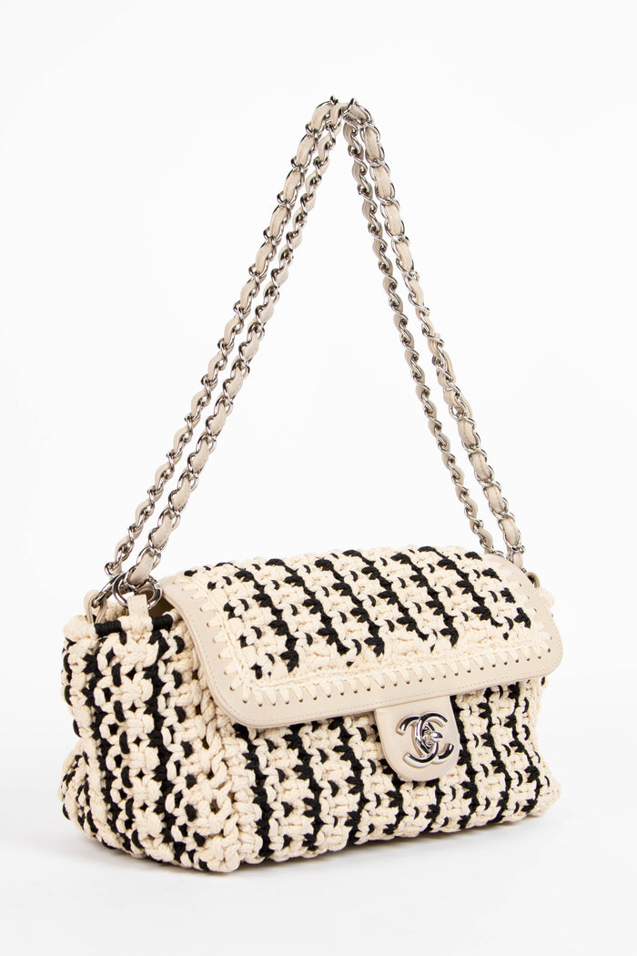 2010s Chanel Crochet Single Flap Shoulder Bag