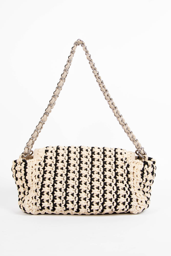 2010s Chanel Crochet Single Flap Shoulder Bag