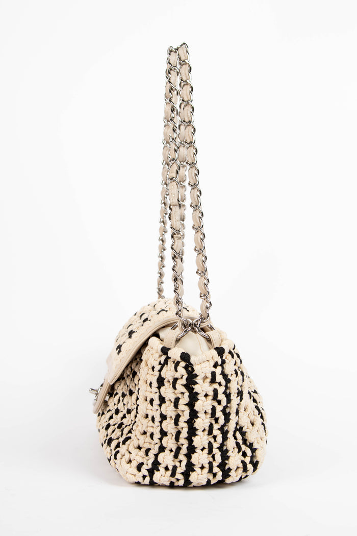 2010s Chanel Crochet Single Flap Shoulder Bag