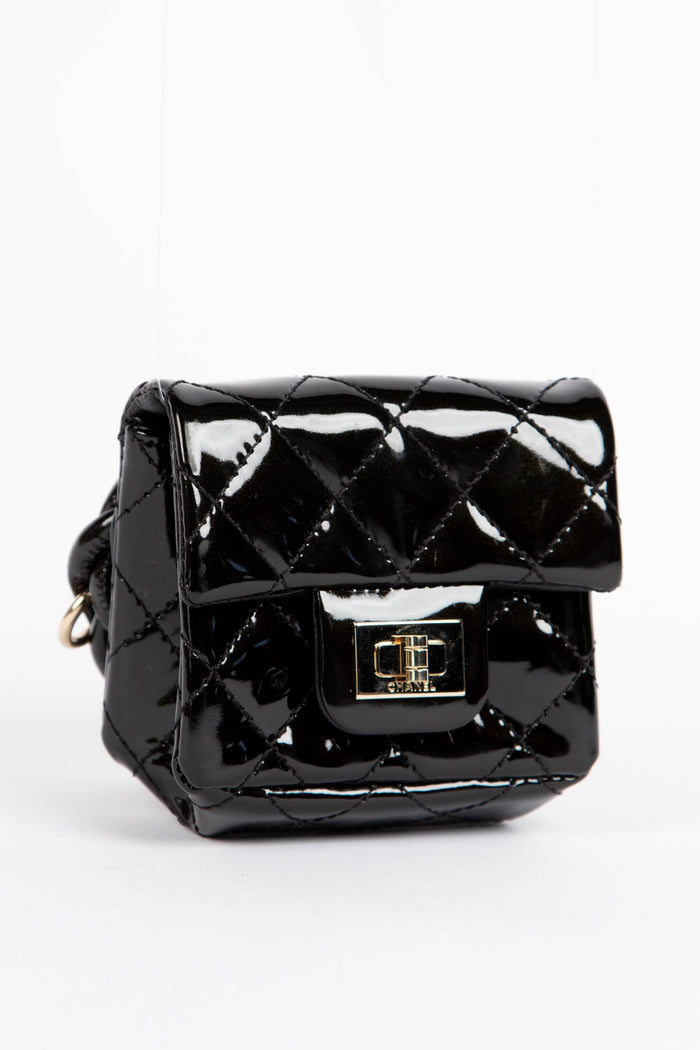 RARE 2000s Chanel Black Patent Leather Ankle Monitor