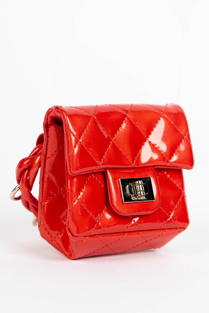 RARE 2000s Chanel Red Patent Leather Ankle Monitor