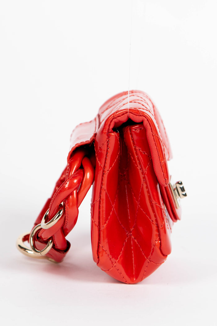 RARE 2000s Chanel Red Patent Leather Ankle Monitor