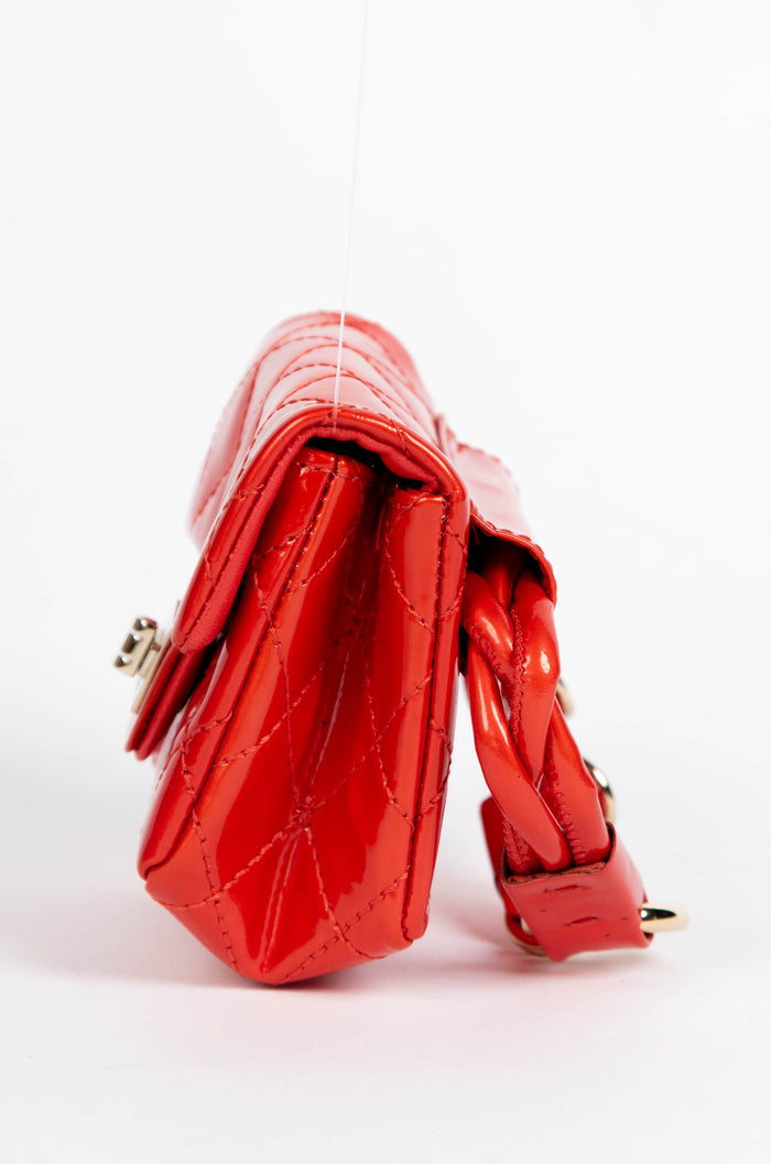 RARE 2000s Chanel Red Patent Leather Ankle Monitor