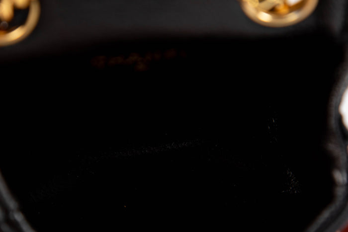 RARE 90s Chanel Black Lambskin Leather Belt Bag