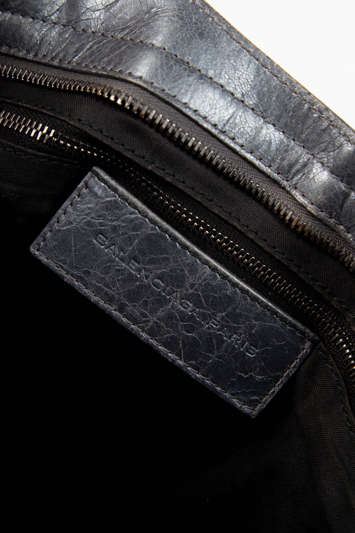 2010s Balenciaga Grey Leather City Bag