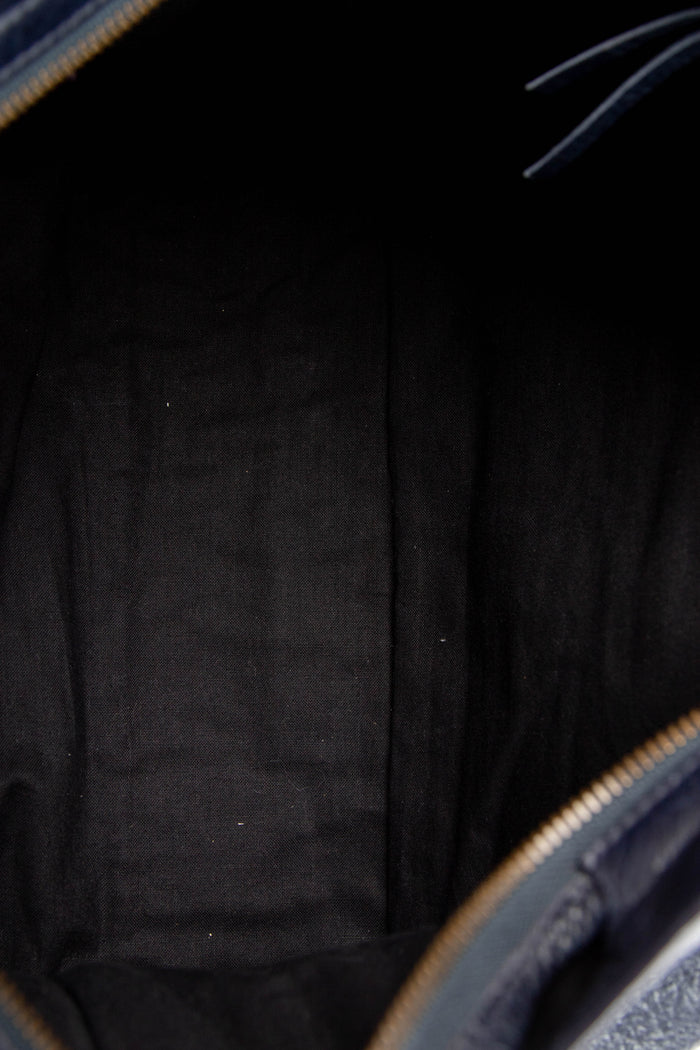 2010s Balenciaga Navy Leather City Bag