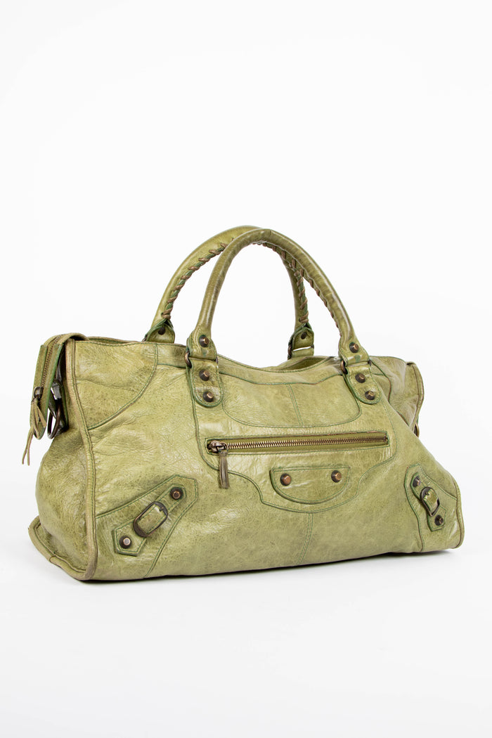 2000s Balenciaga Green Part-Time Shoulder Bag