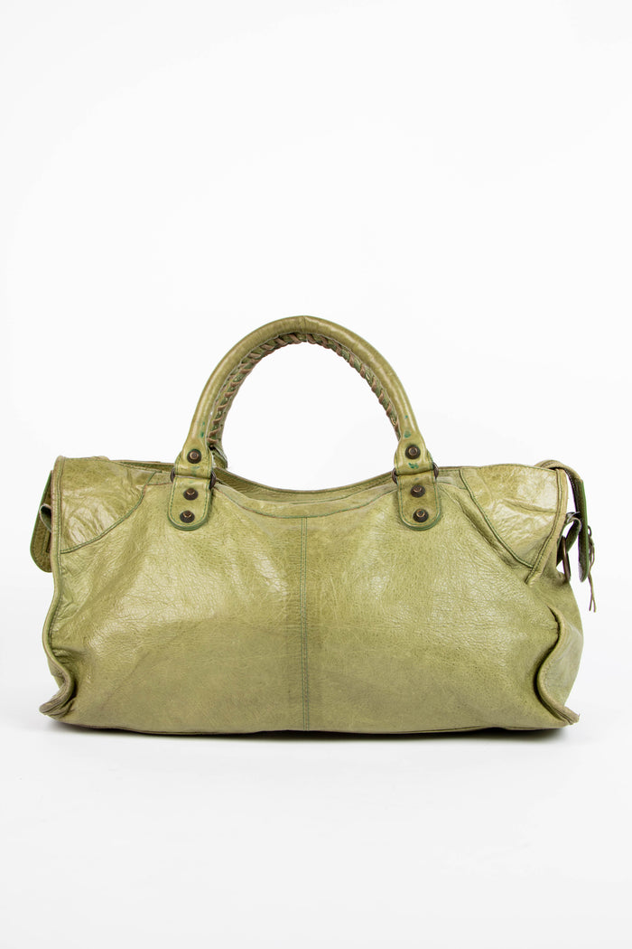 2000s Balenciaga Green Part-Time Shoulder Bag