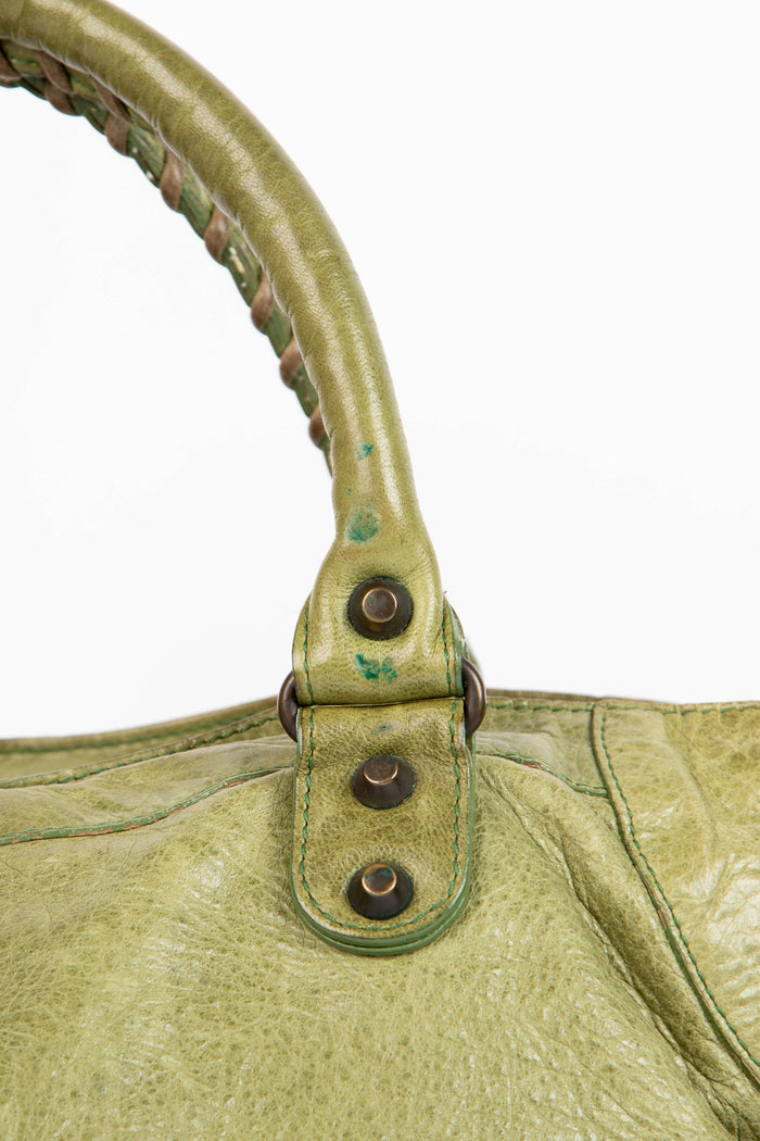 2000s Balenciaga Green Part-Time Shoulder Bag