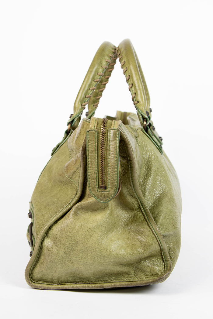 2000s Balenciaga Green Part-Time Shoulder Bag