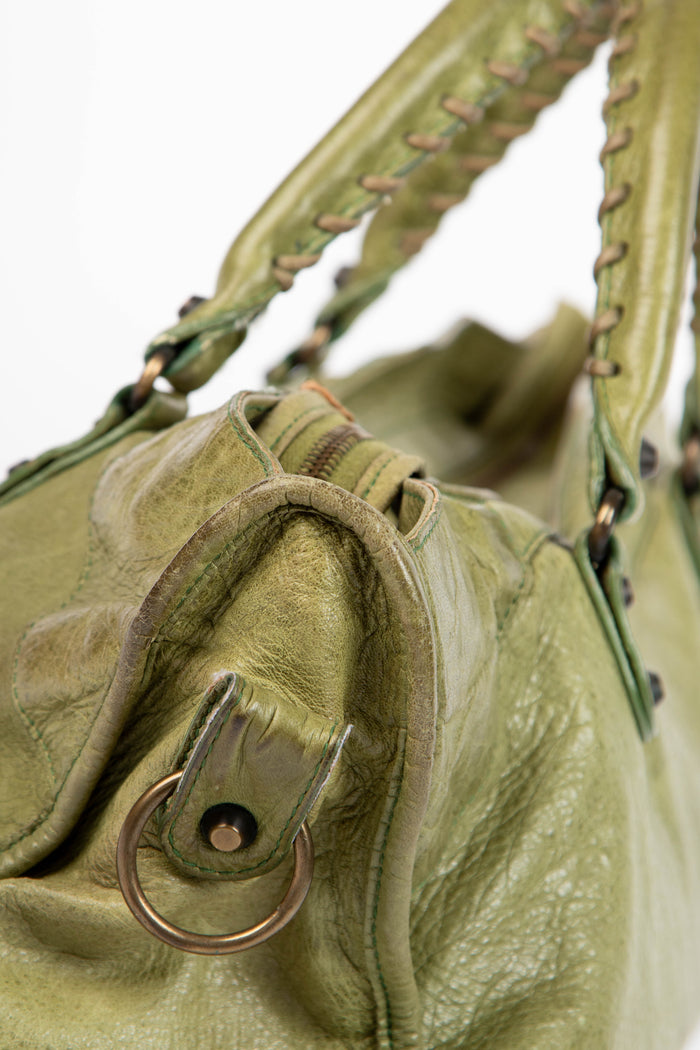 2000s Balenciaga Green Part-Time Shoulder Bag