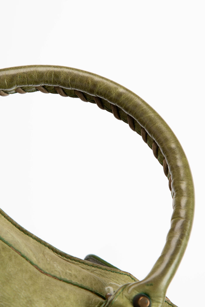 2000s Balenciaga Green Part-Time Shoulder Bag