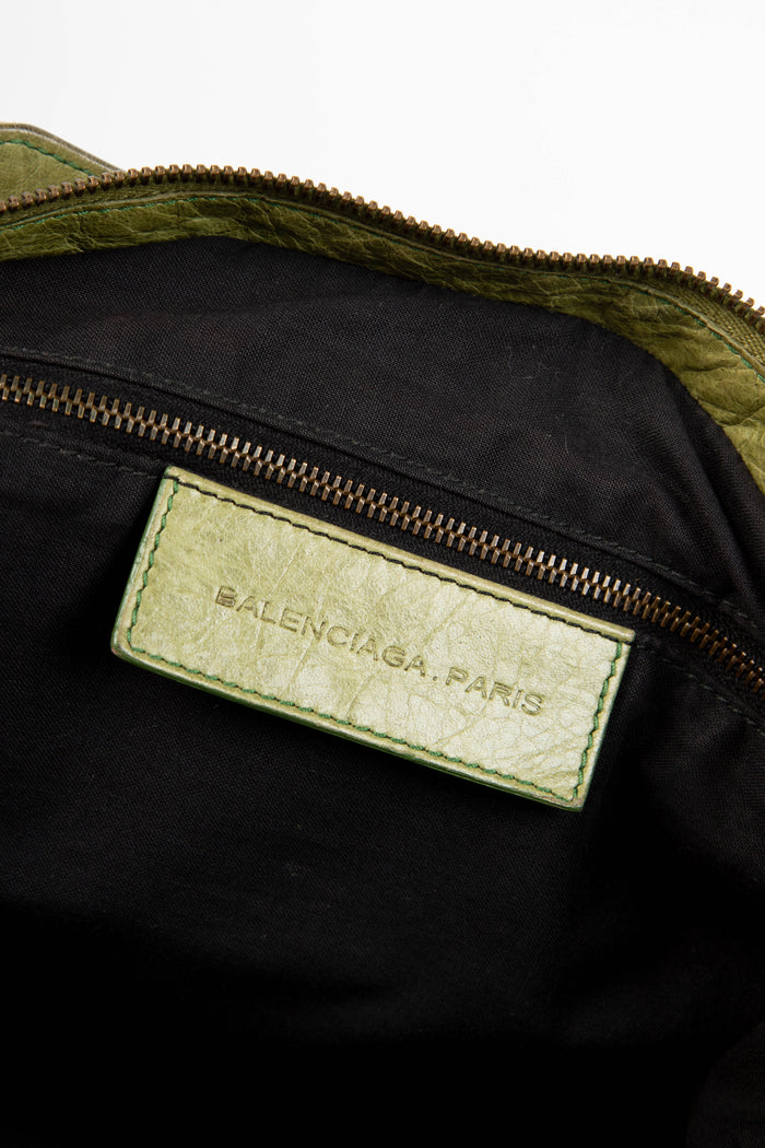 2000s Balenciaga Green Part-Time Shoulder Bag
