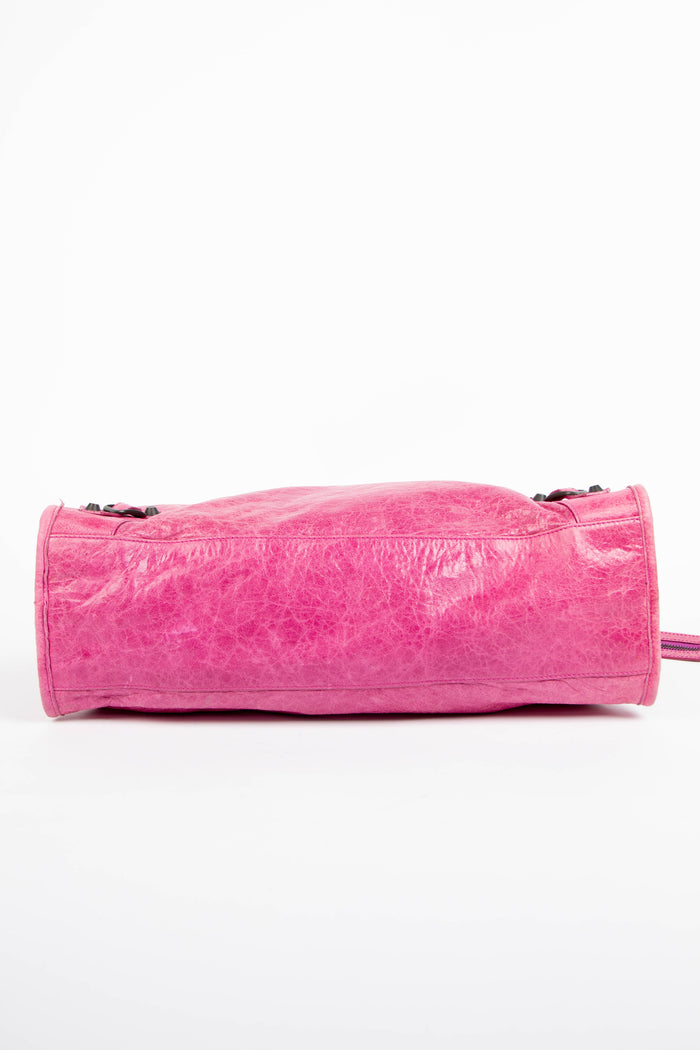 2000s Balenciaga Pink Leather City Bag