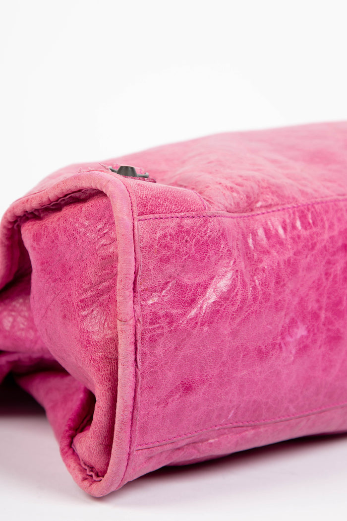 2000s Balenciaga Pink Leather City Bag
