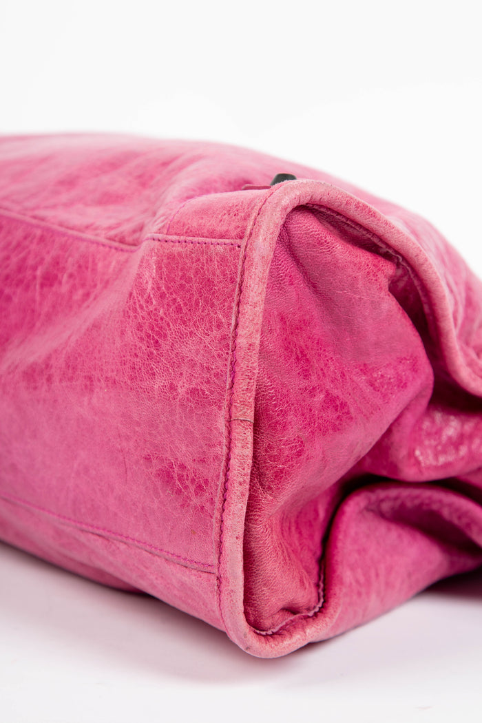 2000s Balenciaga Pink Leather City Bag
