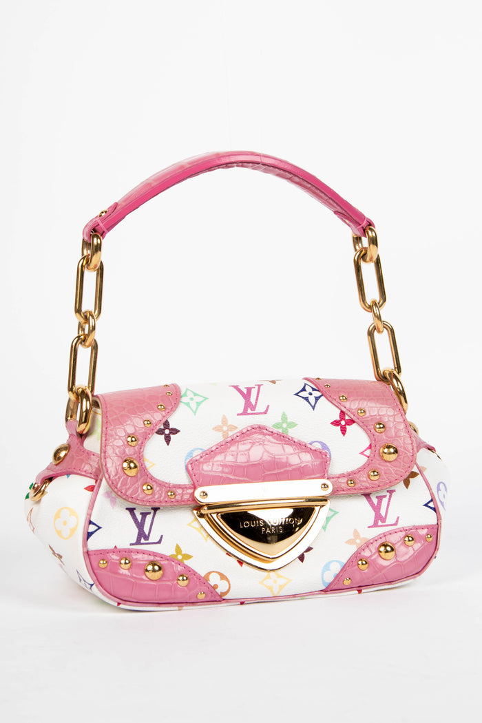 RARE Louis Vuitton x Takashi Murakami White Multicolour Marilyn Shoulder Bag