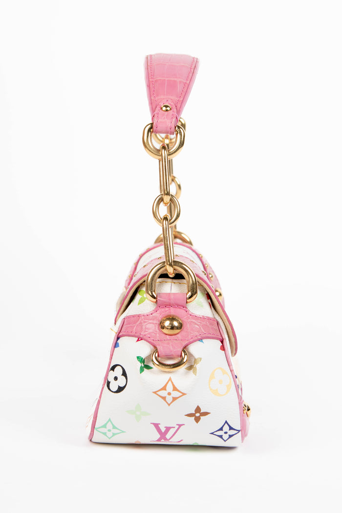 RARE Louis Vuitton x Takashi Murakami White Multicolour Marilyn Shoulder Bag