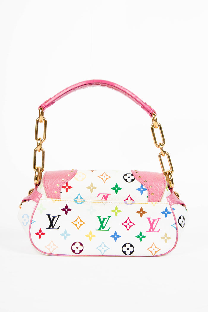 RARE Louis Vuitton x Takashi Murakami White Multicolour Marilyn Shoulder Bag
