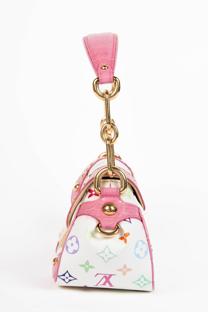 RARE Louis Vuitton x Takashi Murakami White Multicolour Marilyn Shoulder Bag