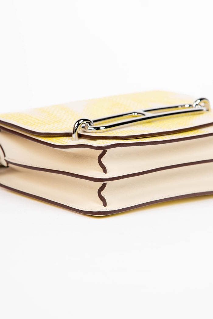 Limited Edition 2022 Hermes Mini Roulis 18 in Nata Printed Swift Leather with PHW