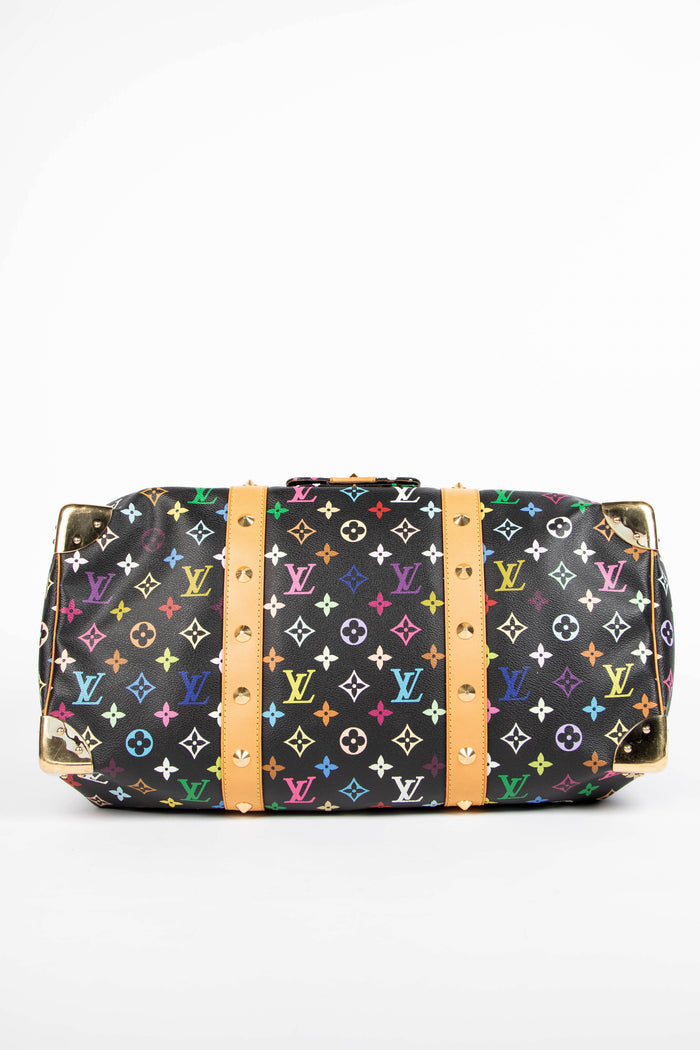 2000s Louis Vuitton x Takashi Murakami Black Multicolour Keepall 45cm