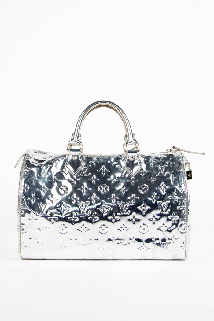 RARE 2000s Louis Vuitton Silver Miroir Speedy 35cm