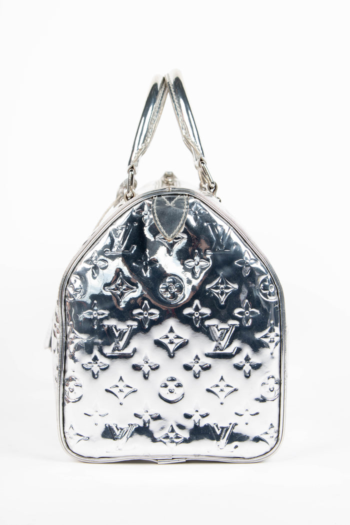 RARE 2000s Louis Vuitton Silver Miroir Speedy 35cm