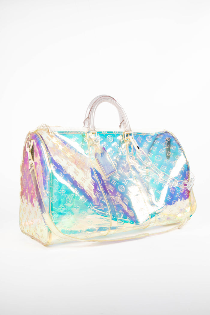 RARE Louis Vuitton Virgil Abloh Iridescent Prism Monogram PVC Keepall 50