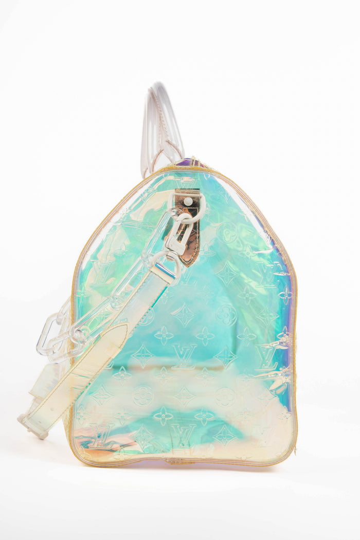 RARE Louis Vuitton Virgil Abloh Iridescent Prism Monogram PVC Keepall 50
