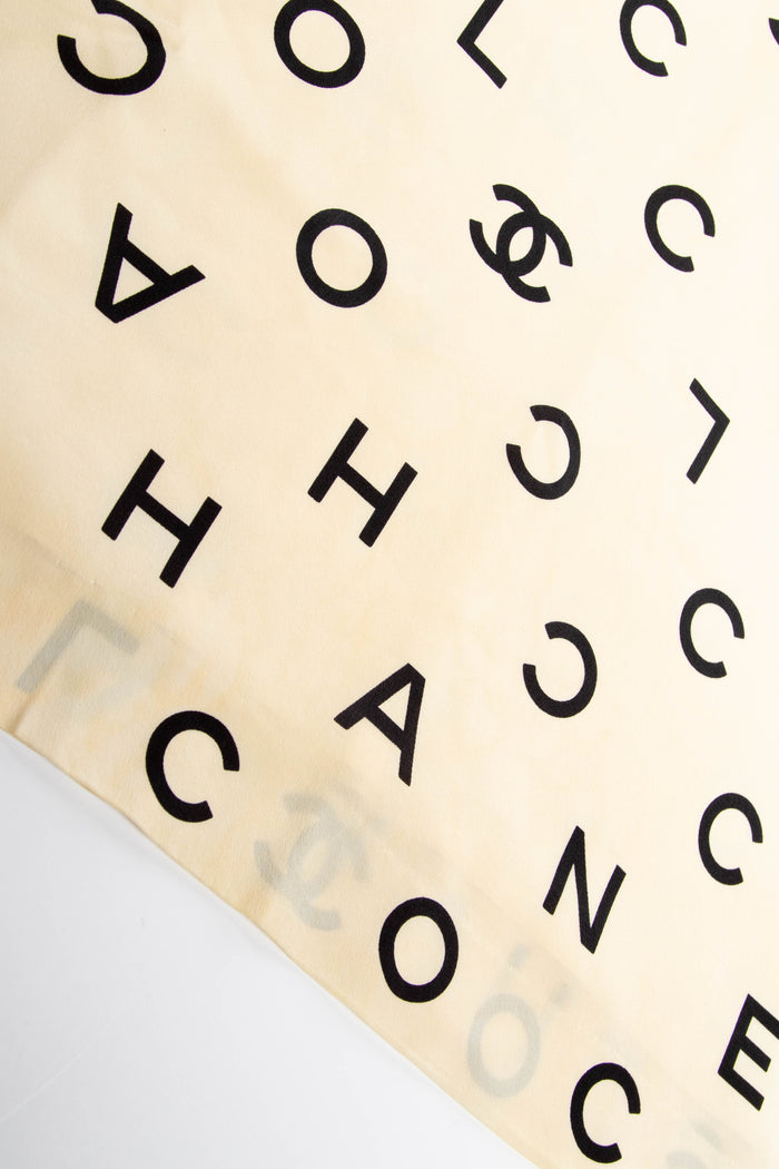 90s Chanel Cream CC Silk Slip Dress (FR 40)