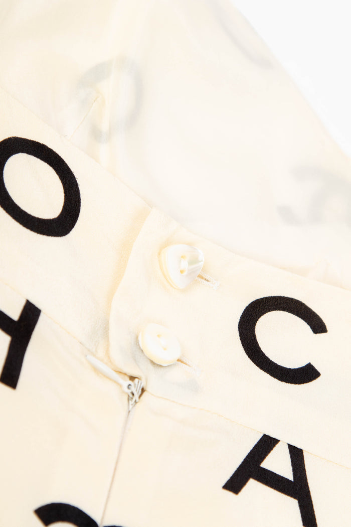 90s Chanel Cream CC Silk Slip Dress (FR 40)