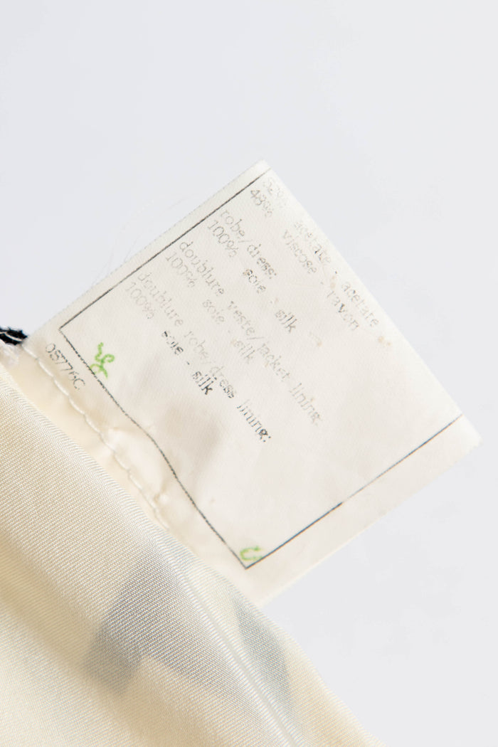 90s Chanel Cream CC Silk Slip Dress (FR 40)