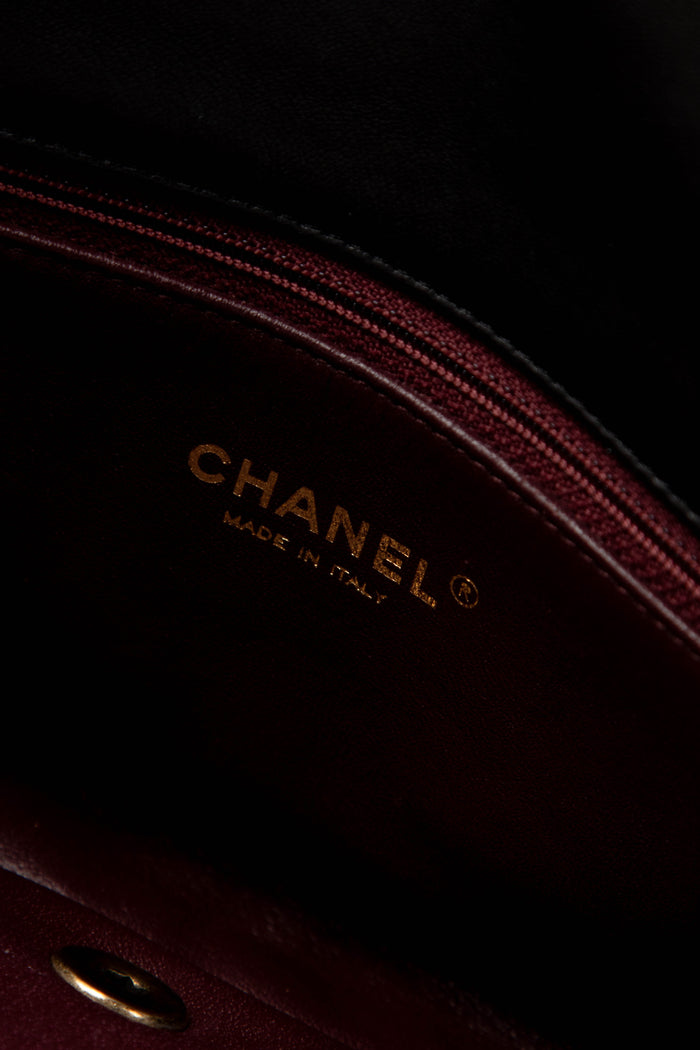 RARE 2010s Chanel Black Medium Camellia Single Flap Bag