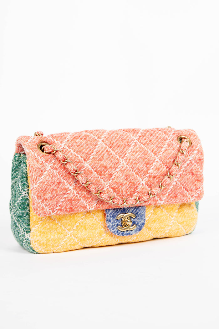 2010s Chanel Multi-Colour Jersey Single Flap Bag