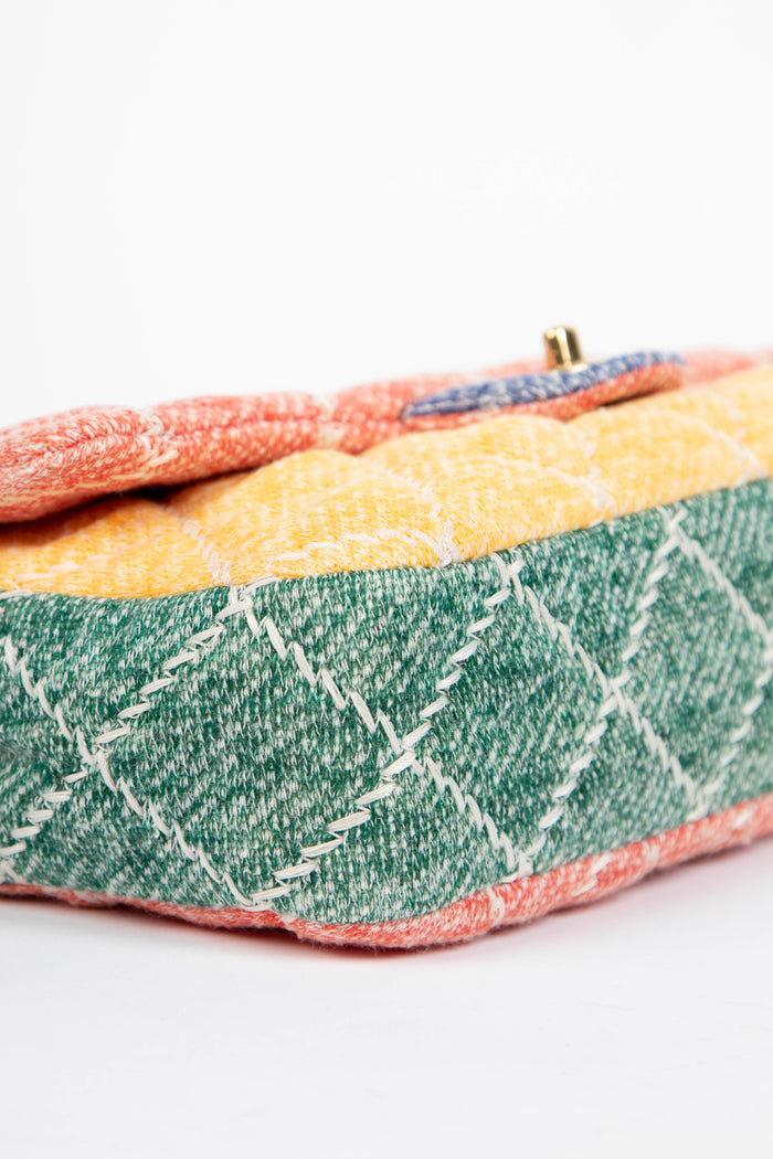 2010s Chanel Multi-Colour Jersey Single Flap Bag