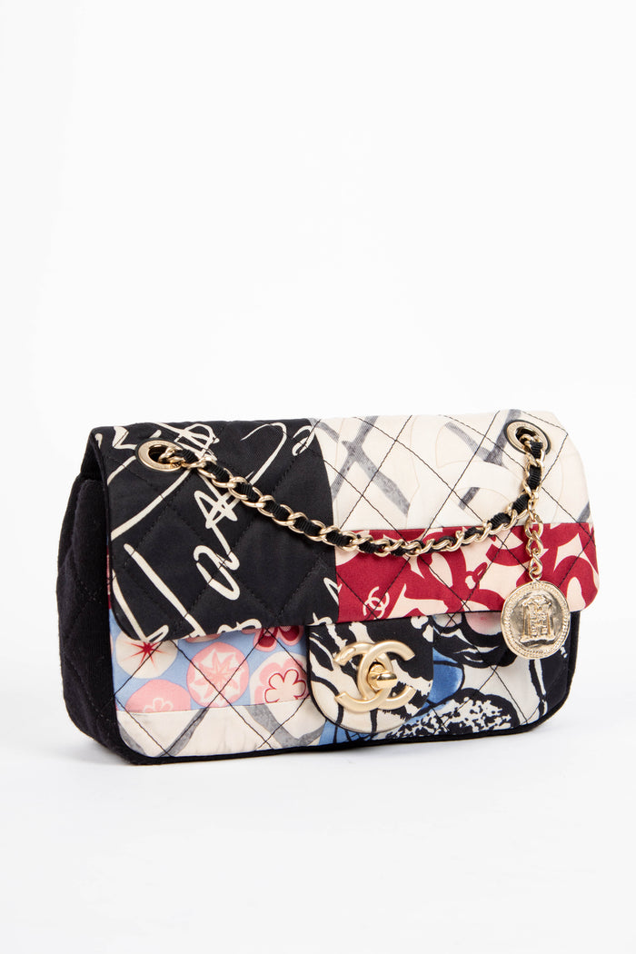 2010s Chanel Printed Jersey Mini Rectangular Shoulder Bag