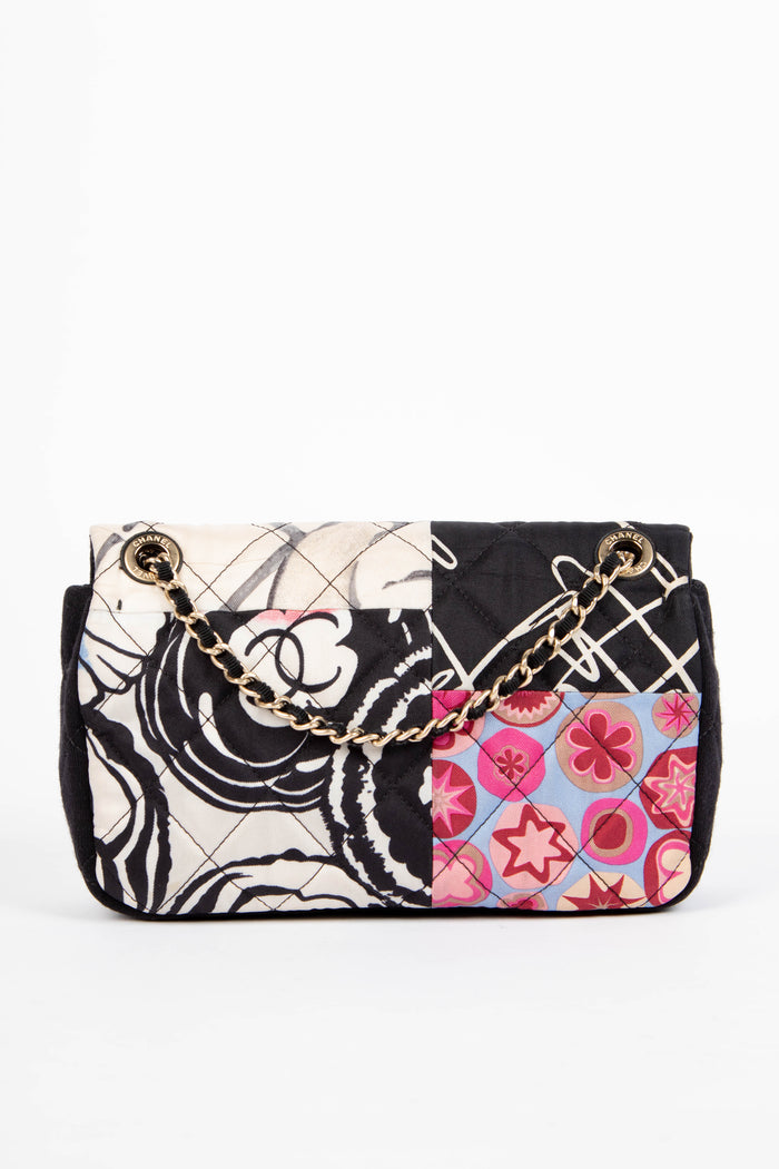 2010s Chanel Printed Jersey Mini Rectangular Shoulder Bag